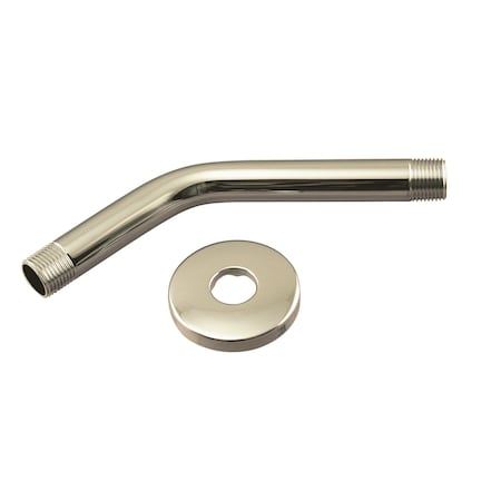 Westbrass 1/2" IPS x 8" Shower Arm in Polished Nickel D301-1-05